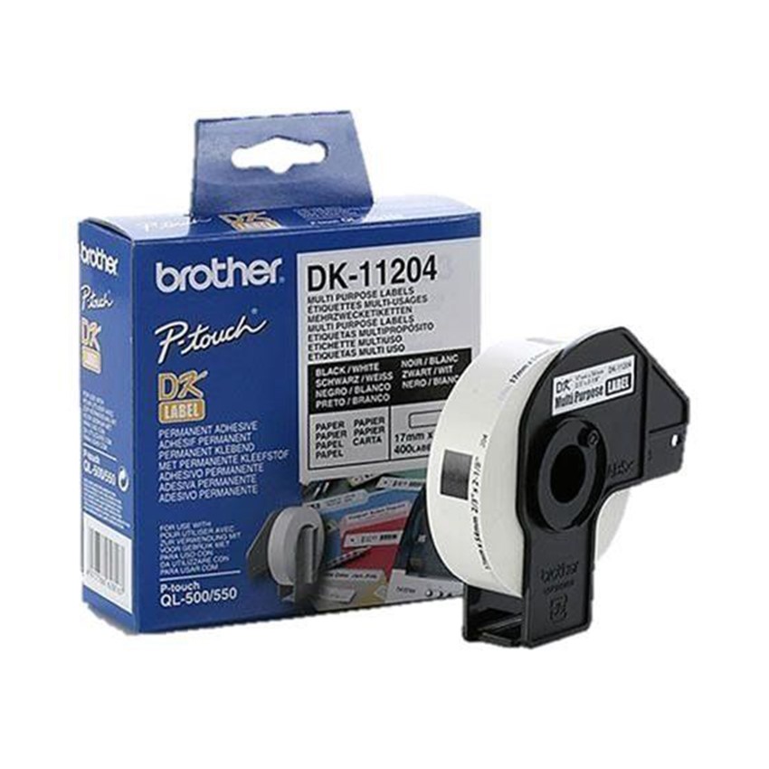 Giấy in nhãn Brother DK11204, 17mm x 54mm , Chữ Đen Nền Trắng 2